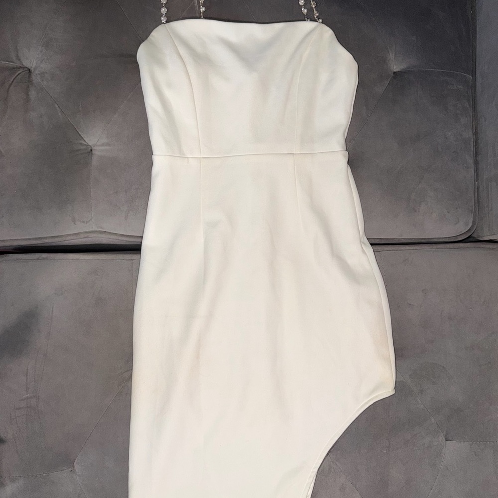 Lulu's Cream Asymmetrical Dress